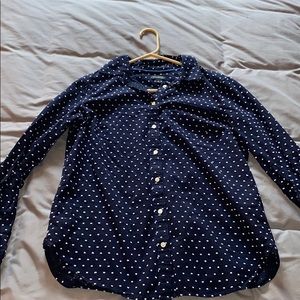 Navy Talbots Swiss dot button up